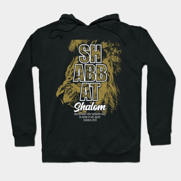 Shabbat Shalom Lion Hoodie by erock